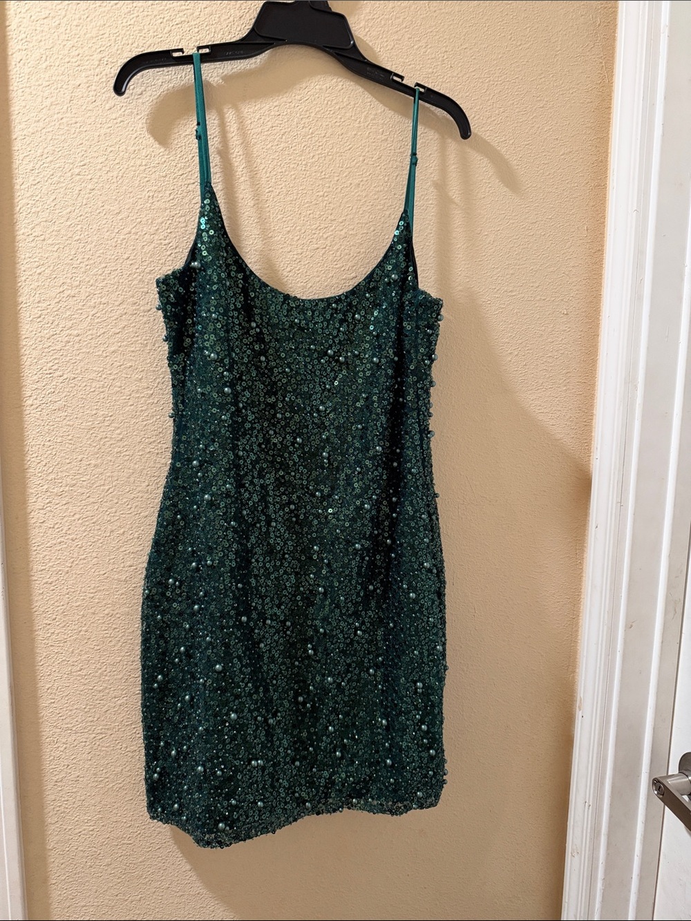 Oh Polly Emerald Green Sequin Slip Mini Dress